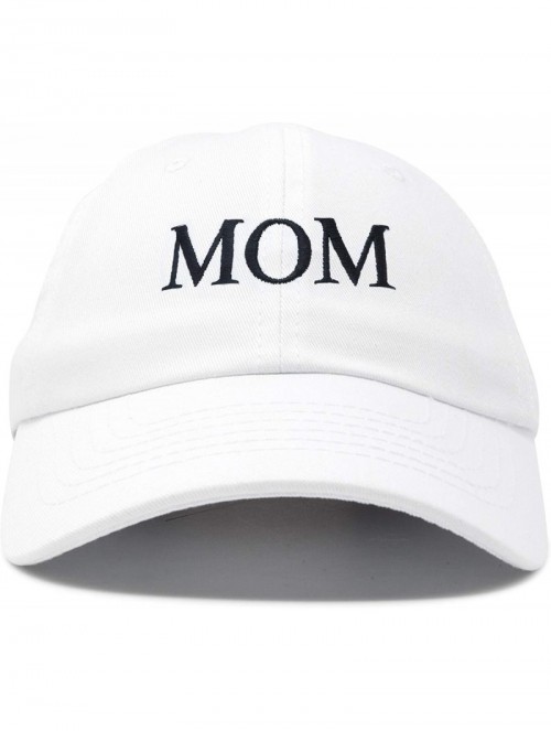 Baseball Caps Embroidered Mom and Dad Hat Washed Cotton Baseball Cap - Mom - White - CK18Q7H64QO $16.78