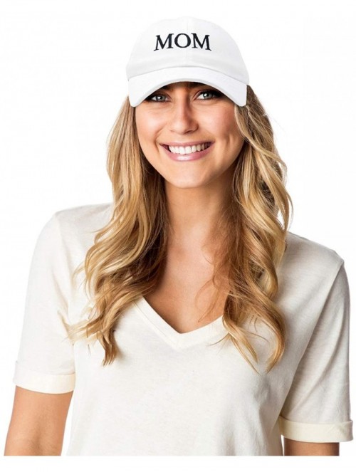 Baseball Caps Embroidered Mom and Dad Hat Washed Cotton Baseball Cap - Mom - White - CK18Q7H64QO $16.78