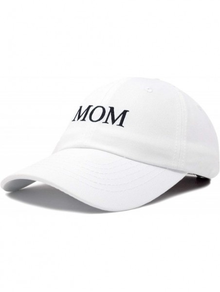 Baseball Caps Embroidered Mom and Dad Hat Washed Cotton Baseball Cap - Mom - White - CK18Q7H64QO $16.78