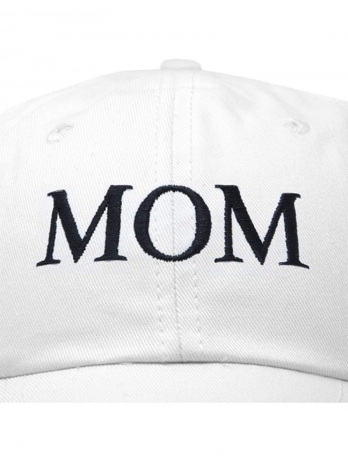 Baseball Caps Embroidered Mom and Dad Hat Washed Cotton Baseball Cap - Mom - White - CK18Q7H64QO $16.78