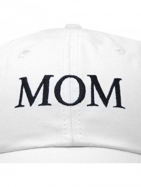 Baseball Caps Embroidered Mom and Dad Hat Washed Cotton Baseball Cap - Mom - White - CK18Q7H64QO $16.78