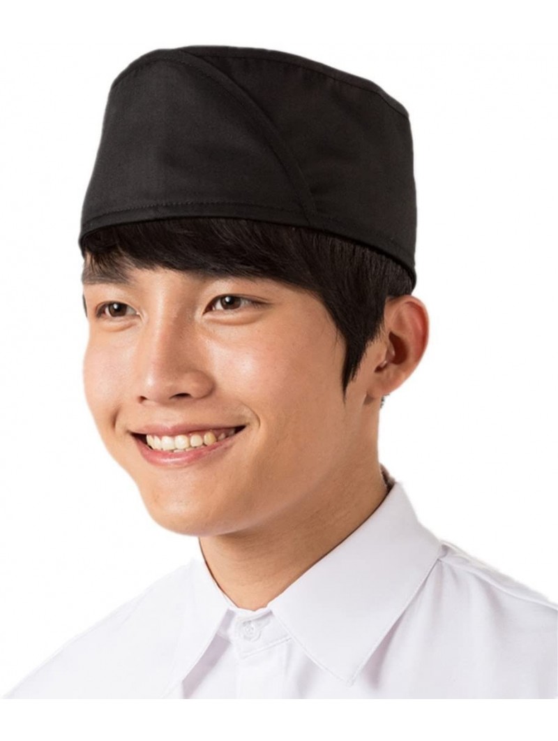 Baseball Caps Sushi Japanese Restaurant Round Black Chef hat Cook Skull Cap for Men and Women - Black - CD12EOIWIQJ $11.71