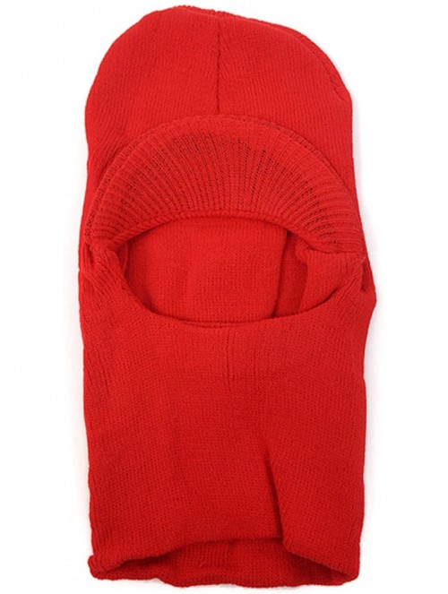 Balaclavas Unisex Open-Face Knit Ski-Mask with Visor - Red - CH115457ZYH $10.09
