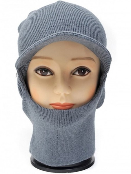 Balaclavas Unisex Open-Face Knit Ski-Mask with Visor - Red - CH115457ZYH $10.09