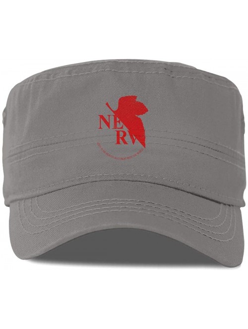 Newsboy Caps Grunged NERV Cotton Newsboy Military Flat Top Cap- Unisex Adjustable Army Washed Cadet Cap - Gray - CX18XEGM9A7 ...