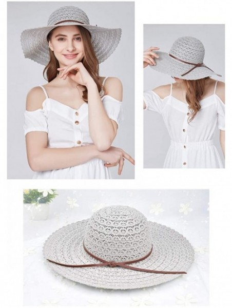 Sun Hats Adjustable Floppy Summer Foldable Fedora - Light Grey - CW18N8879WD $11.64