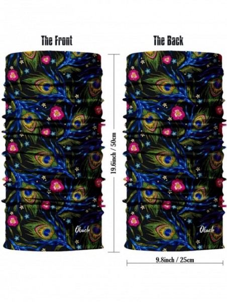 Balaclavas Seamless Bandana Face Mask Rave Men Women for Dust Sun Wind Protection - Peacock Feather - CZ18XY850N7 $13.71