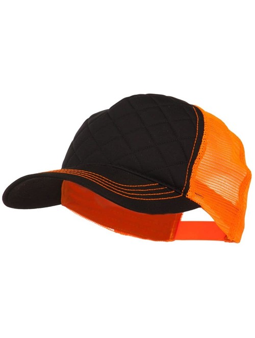 Baseball Caps Fashion Quilted Trucker Two Tone Neon Mesh Cap - Black Neon Orange - CJ11M6KPRZ7 $23.75