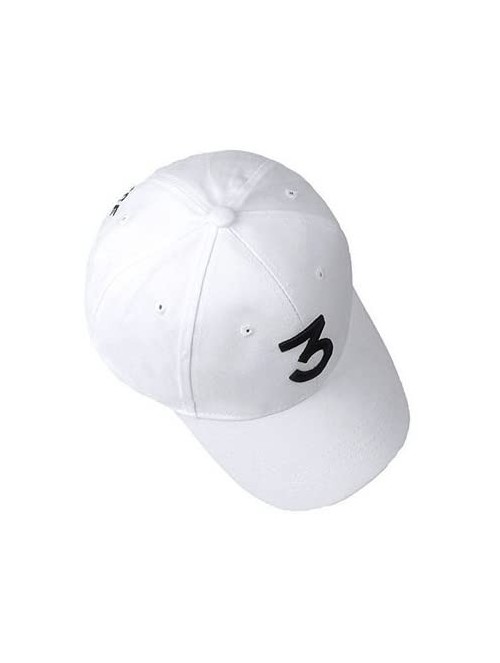 Baseball Caps Chance Baseball Caps Rapper Number 3 Caps Adjustable Strap Cotton Sunbonnet Plain Hat - White and Black - C9188...