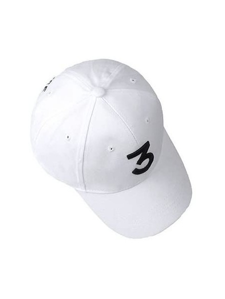 Baseball Caps Chance Baseball Caps Rapper Number 3 Caps Adjustable Strap Cotton Sunbonnet Plain Hat - White and Black - C9188...