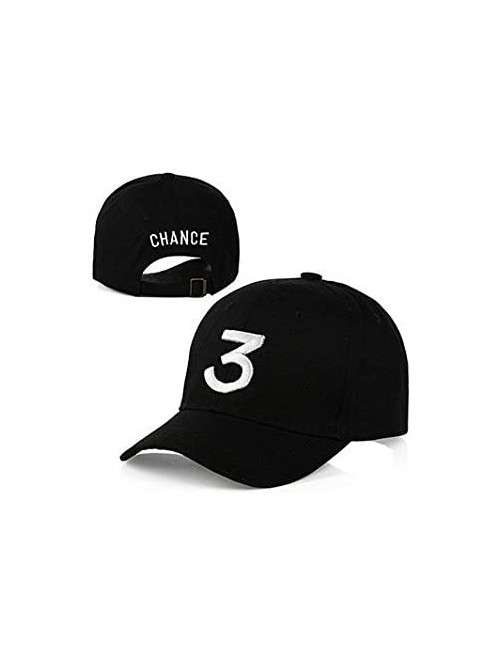 Baseball Caps Chance Baseball Caps Rapper Number 3 Caps Adjustable Strap Cotton Sunbonnet Plain Hat - White and Black - C9188...