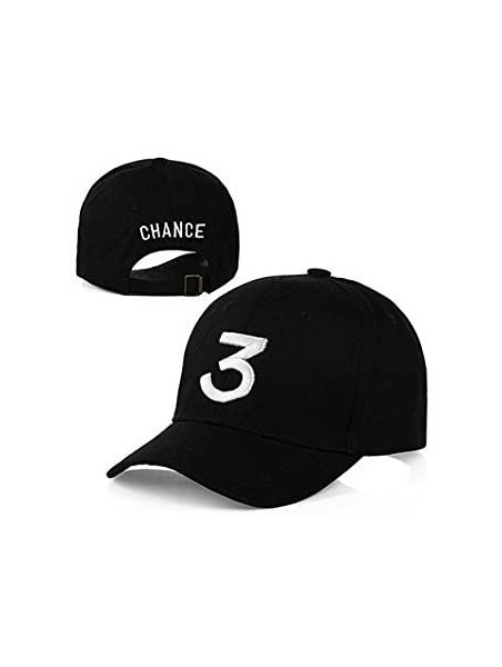 Baseball Caps Chance Baseball Caps Rapper Number 3 Caps Adjustable Strap Cotton Sunbonnet Plain Hat - White and Black - C9188...