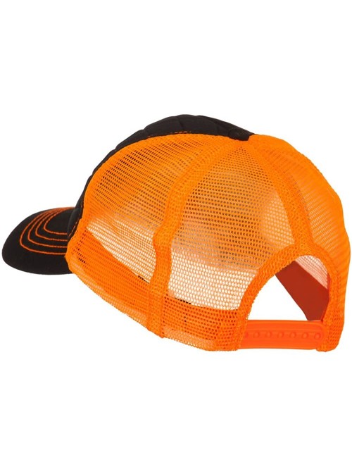 Baseball Caps Fashion Quilted Trucker Two Tone Neon Mesh Cap - Black Neon Orange - CJ11M6KPRZ7 $23.75