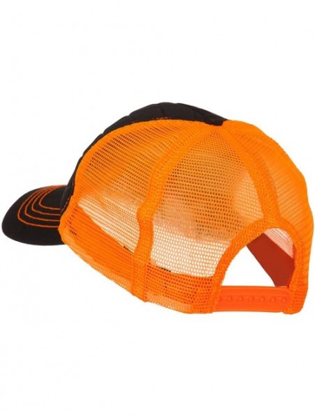 Baseball Caps Fashion Quilted Trucker Two Tone Neon Mesh Cap - Black Neon Orange - CJ11M6KPRZ7 $23.75