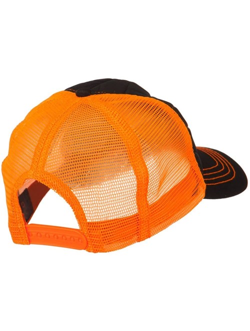 Baseball Caps Fashion Quilted Trucker Two Tone Neon Mesh Cap - Black Neon Orange - CJ11M6KPRZ7 $23.75