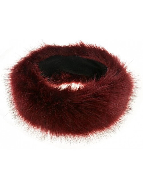 Cold Weather Headbands Women's Faux Fur Headband with Elastic Winter Earwarmer Earmuff Hat Ski - Wine Red - CG12MZP6LUH $19.13