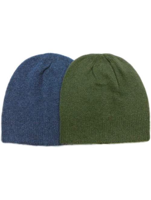 Skullies & Beanies Knitted Warm and Soft Premium Wool Mix Skull Cap Beanie Hat for Men and Women - Blue/Green - C018HWE5A23 $...