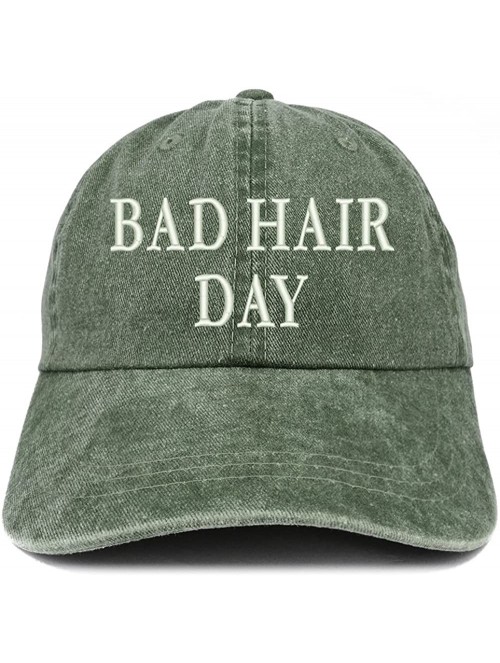 Baseball Caps Bad Hair Day Embroidered 100% Cotton Baseball Cap - Dark Green - CK185LTYORK $26.25