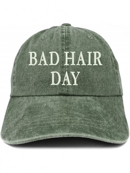 Baseball Caps Bad Hair Day Embroidered 100% Cotton Baseball Cap - Dark Green - CK185LTYORK $26.25