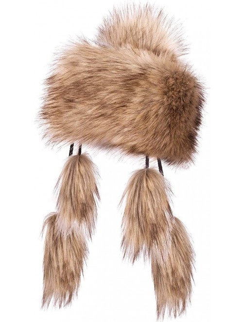 Bomber Hats Faux Fur Mongolian Hat for Women - Fun- Warm & Different Russian Hat - Siberian Wolf - CE126AAHARD $25.37