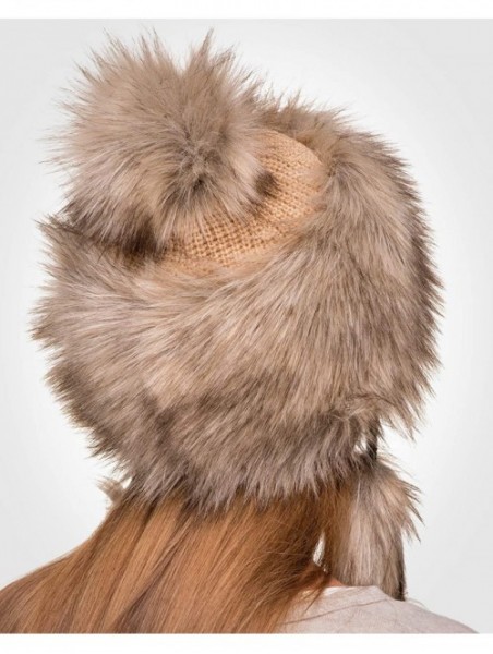 Bomber Hats Faux Fur Mongolian Hat for Women - Fun- Warm & Different Russian Hat - Siberian Wolf - CE126AAHARD $25.37