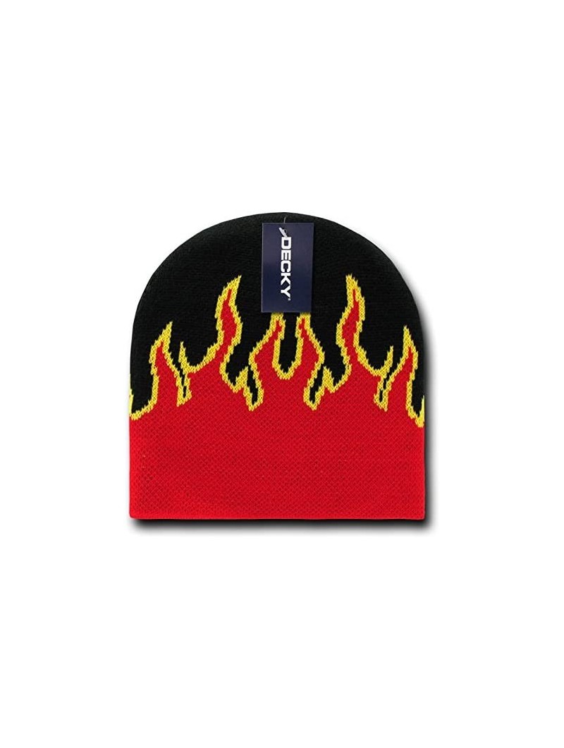 Skullies & Beanies Fire Beanie - Black/Red - CI117KI76UT $14.76