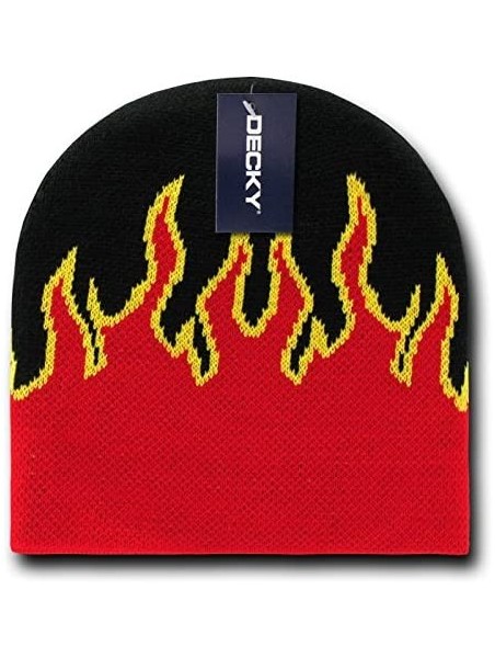 Skullies & Beanies Fire Beanie - Black/Red - CI117KI76UT $14.76