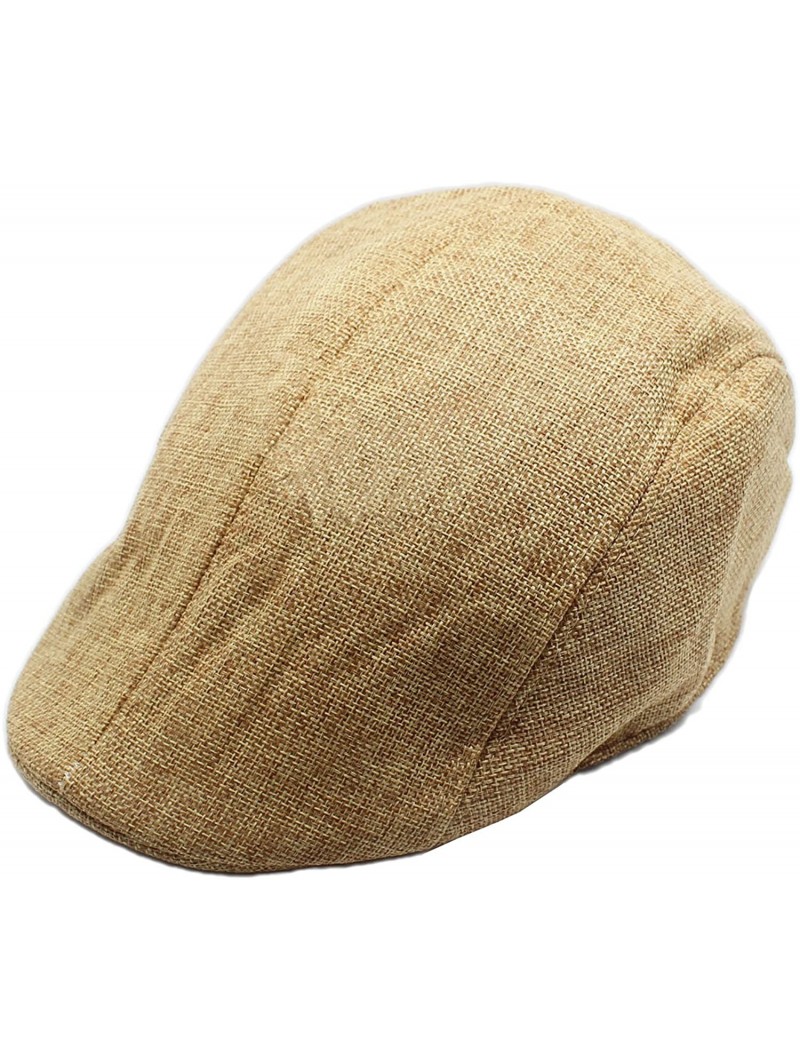 Berets Cotton Male Ladies Casual Newsboy Caps Berets - Camel - CB1872O6LSE $12.17