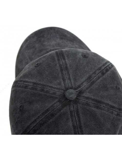 Baseball Caps Vintage Washed Twill Cotton Baseball Caps Low Profile Dad Hat - Black - CP18QWW9I00 $15.23