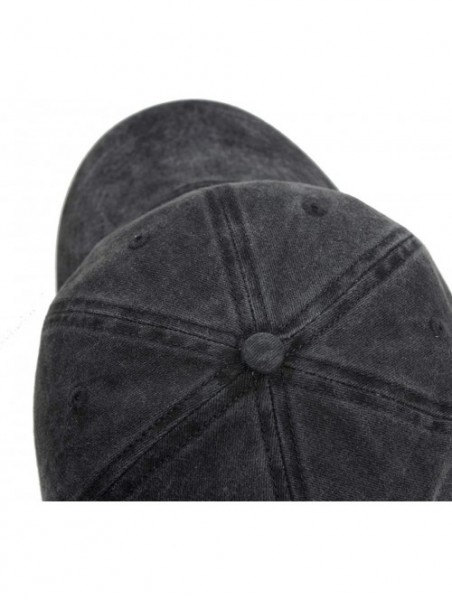 Baseball Caps Vintage Washed Twill Cotton Baseball Caps Low Profile Dad Hat - Black - CP18QWW9I00 $15.23