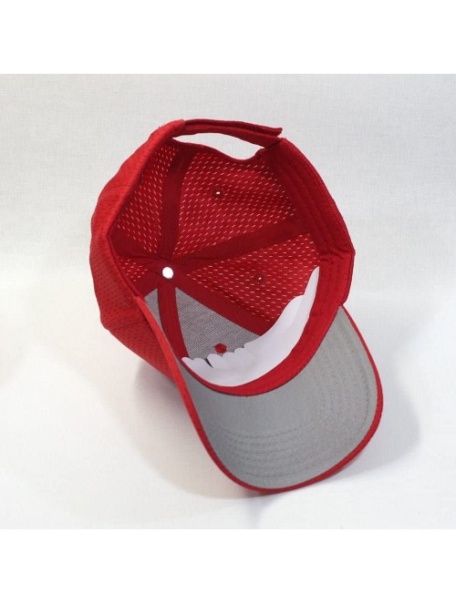 Baseball Caps Plain Pro Cool Mesh Low Profile Adjustable Baseball Cap - Red - CD12N1CZTO0 $15.34