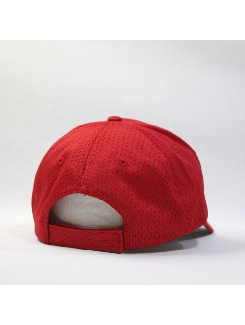 Baseball Caps Plain Pro Cool Mesh Low Profile Adjustable Baseball Cap - Red - CD12N1CZTO0 $15.34