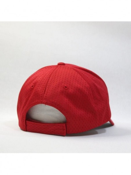 Baseball Caps Plain Pro Cool Mesh Low Profile Adjustable Baseball Cap - Red - CD12N1CZTO0 $15.34