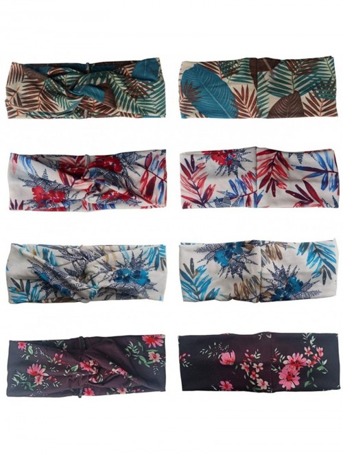 Headbands 4 Pack Bow Women Headband Boho Floal Style Criss Cross Head Wrap Hair Band - Set 6 - CH194MGUA0Z $14.76