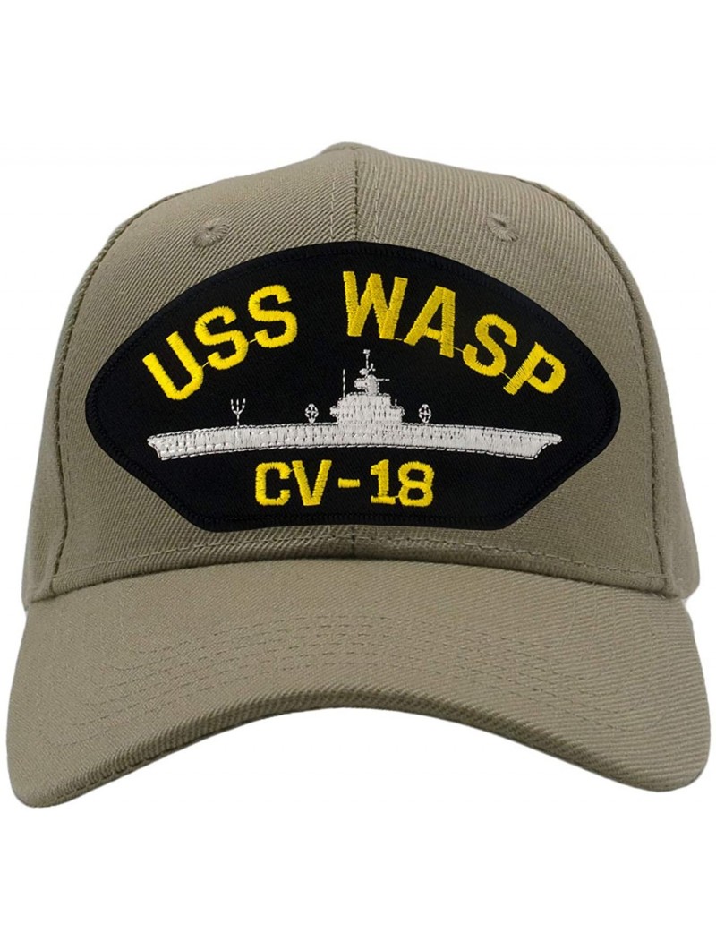 Baseball Caps USS Wasp CV-18 Hat/Ballcap Adjustable One Size Fits Most - Tan/Khaki - CT18S048Y2Q $26.74