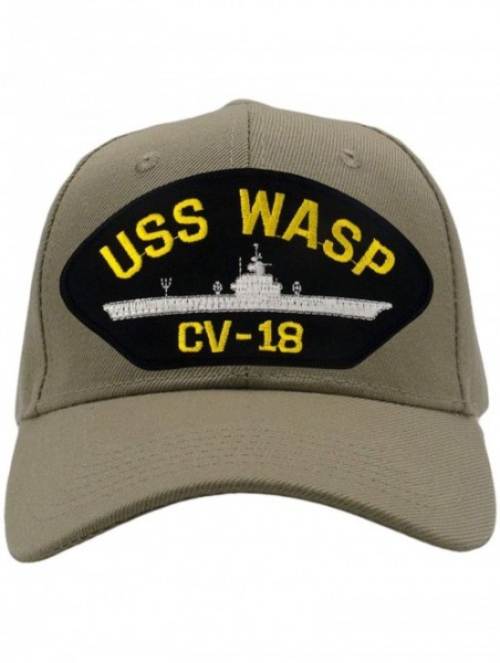 Baseball Caps USS Wasp CV-18 Hat/Ballcap Adjustable One Size Fits Most - Tan/Khaki - CT18S048Y2Q $26.74