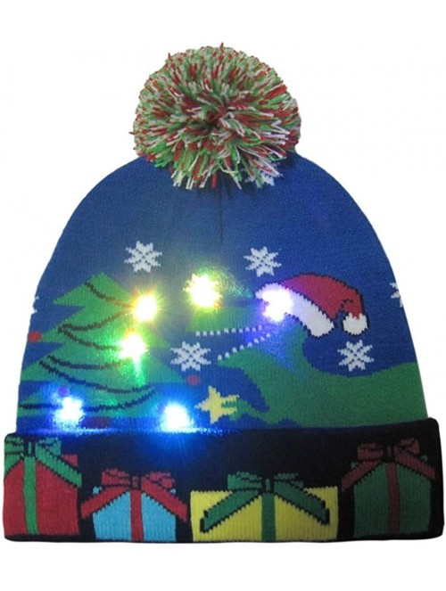 Baseball Caps FarJing Ugly LED Christmas Hat-Unisex Novelty Colorful Light-up Stylish Knitted Sweater Xmas Party Beanie Cap -...