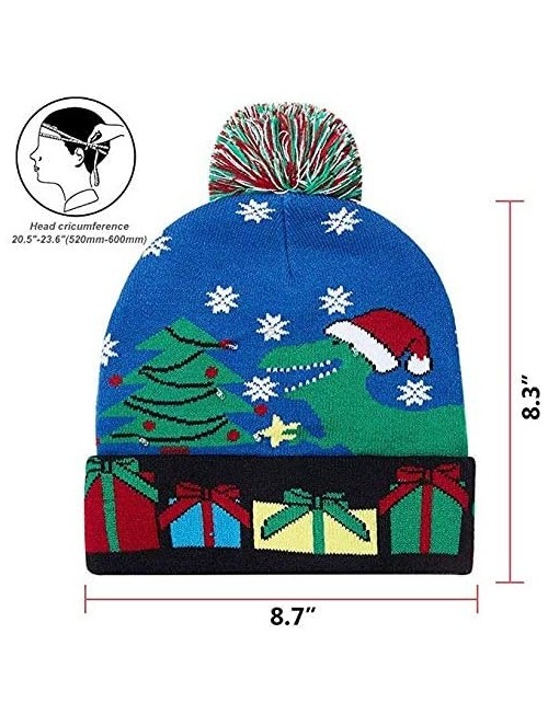 Baseball Caps FarJing Ugly LED Christmas Hat-Unisex Novelty Colorful Light-up Stylish Knitted Sweater Xmas Party Beanie Cap -...