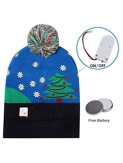 Baseball Caps FarJing Ugly LED Christmas Hat-Unisex Novelty Colorful Light-up Stylish Knitted Sweater Xmas Party Beanie Cap -...