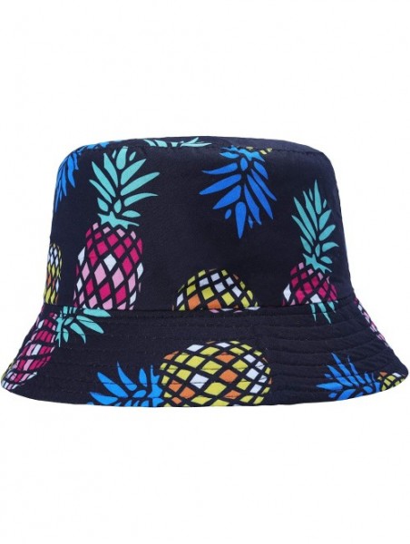Bucket Hats Unisex Cute Print Bucket Hat Summer Fisherman Cap - Multicolor Pineapple - C0190467XTQ $16.77