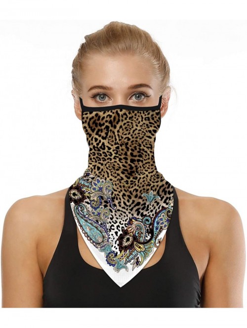 Balaclavas Women Seamless Bandana Triangle Face Scarf Ear Loops Neck Gaiter Cover- Motorcycle Face Bandana for Women Men - CM...