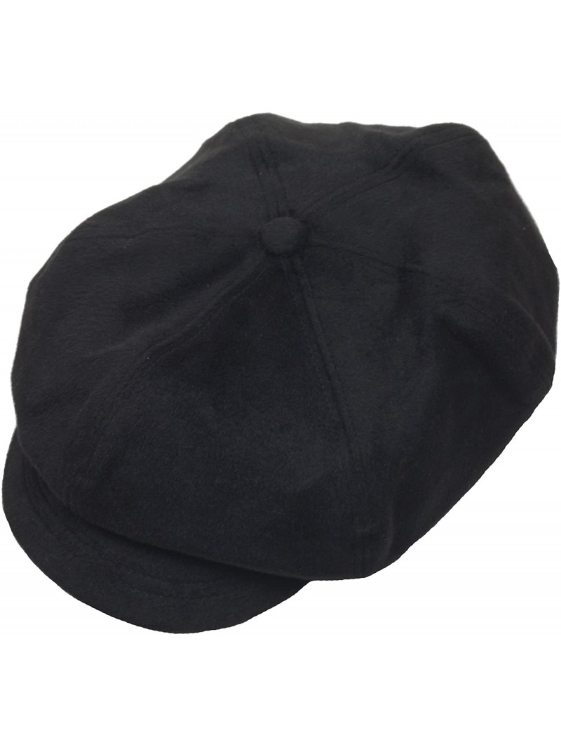 Baseball Caps Wool Bakerboy 6 Panel Newsboy Cap Cabbie Flat Golf Gatsby Driving Hat - Black - CF126OGXGX3 $25.15