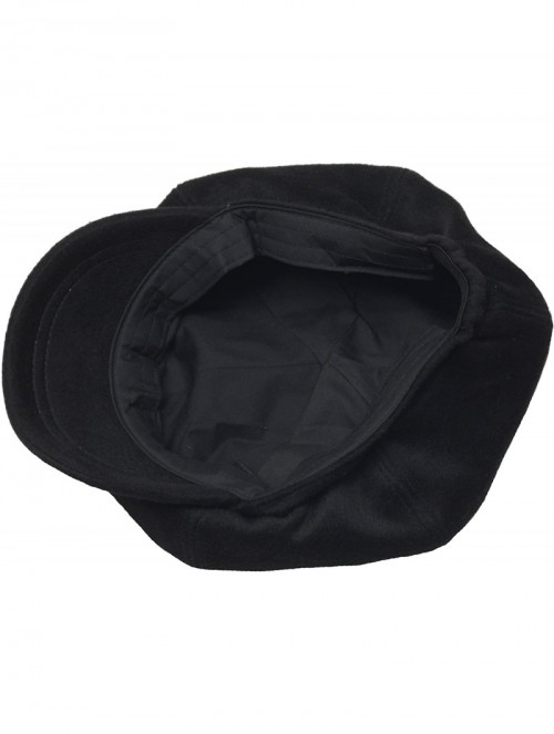 Baseball Caps Wool Bakerboy 6 Panel Newsboy Cap Cabbie Flat Golf Gatsby Driving Hat - Black - CF126OGXGX3 $25.15