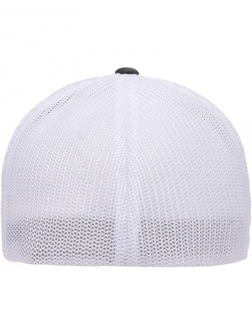 Baseball Caps Trucker Mesh Fitted Cap - Charcoal/White - CJ193KIACNS $13.89