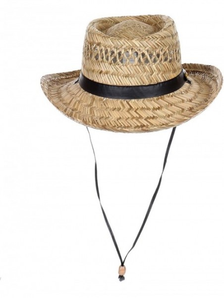 Sun Hats Classic Summer Protective Lifeguard Natural Straw Beach Sun Hat - Sw3690 - CB18DYOGQSN $32.38