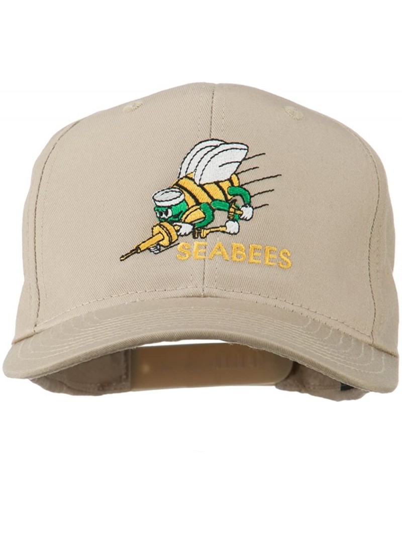 Baseball Caps Navy Seabees Symbol Embroidered Cap - Khaki - C011QLMNM67 $34.92