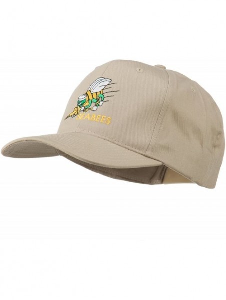 Baseball Caps Navy Seabees Symbol Embroidered Cap - Khaki - C011QLMNM67 $34.92