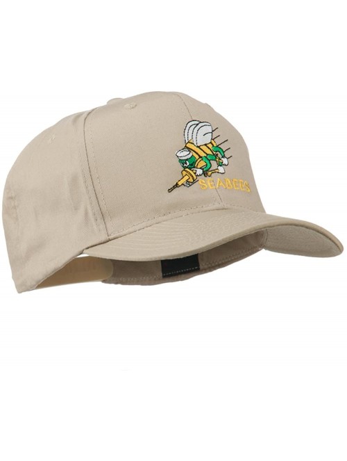 Baseball Caps Navy Seabees Symbol Embroidered Cap - Khaki - C011QLMNM67 $34.92