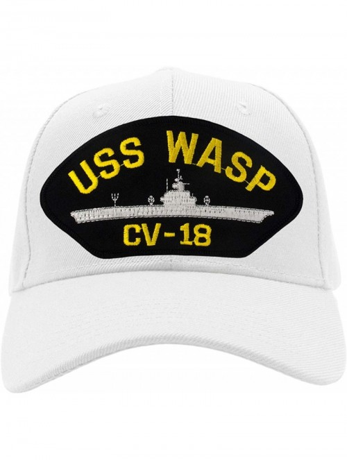 Baseball Caps USS Wasp CV-18 Hat/Ballcap Adjustable One Size Fits Most - White - C218SC9IQAL $25.79