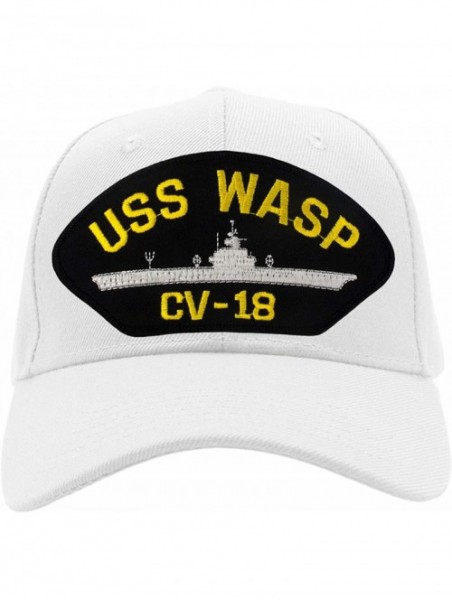 Baseball Caps USS Wasp CV-18 Hat/Ballcap Adjustable One Size Fits Most - White - C218SC9IQAL $25.79